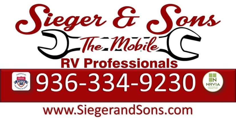 Sieger and Sons, LLC is a Certified RVTAA Technician and a Certified NRVIA Inspector serving Liberty, TX and surrounding areas within 50 miles