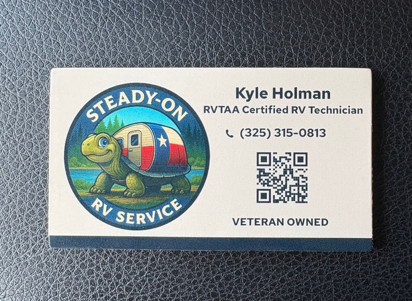 Steady-On RV Service is a Certified RVTAA Technician serving Zavalla, TX and surrounding areas within 50 miles