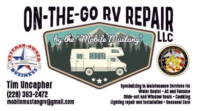 On-the-Go RV Repair by the "Mobile Mustang" LLC logo