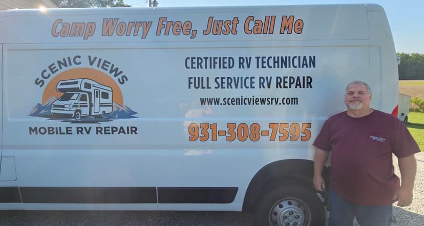 Scenic Views Mobile RV Repair is a Certified RVTAA Technician serving Winchester, TN and surrounding areas within 150 miles